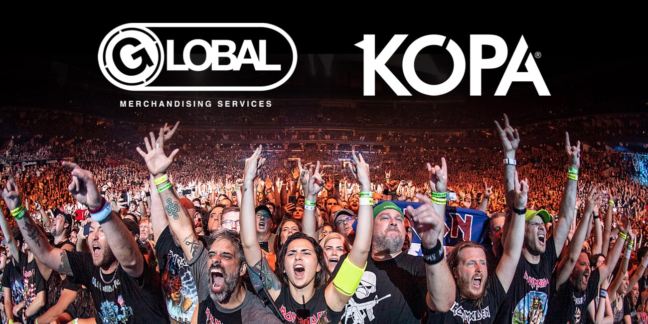 Kopa es representante de Global Merchandising services para la region con marcas como Iron Maiden, Motor Head, Ozzy Osbourne, Motley Crue, Judas Priest, Alice Cooper, Slayer, Ghost entre otras marcas de rock